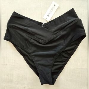 Holipick Black High-Waisted High-Thigh Bikini Bottom, Size Medium, NWT
